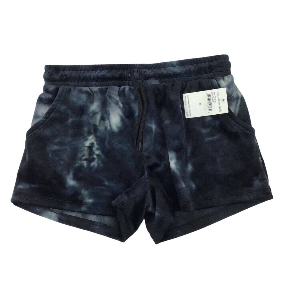 Freshman Girls Shorts Velour Elastic Waist Pull On Black Tie Dye Pants M Medium